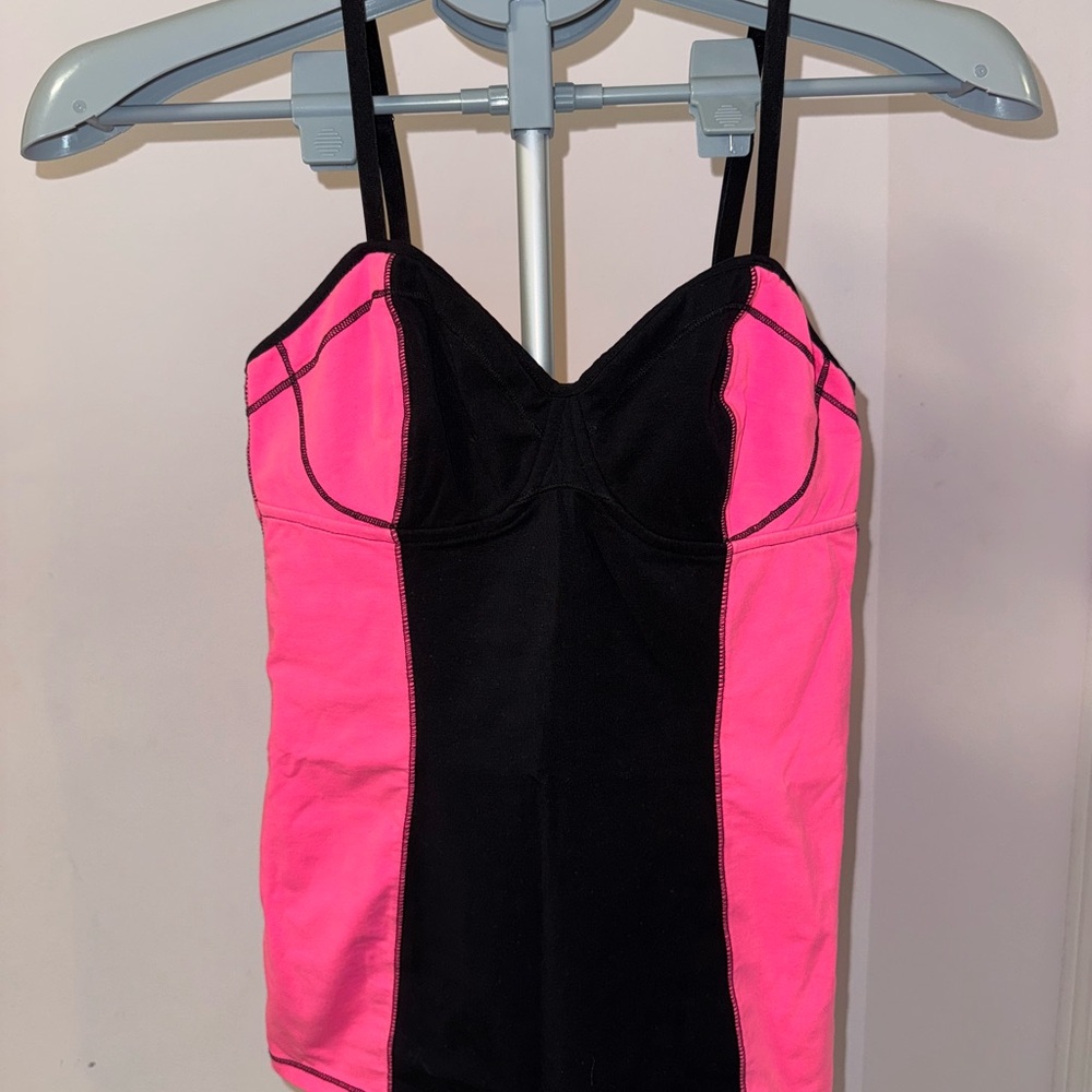 Aritzia Talula Black and Pink Bustier
